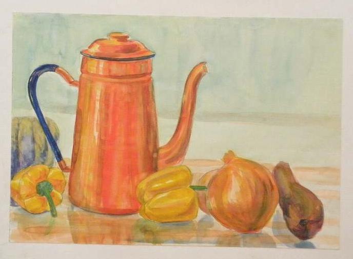  orange pot / 310x440 / watercolor / 